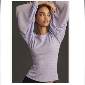 Anthropologie Textured Lavender Top